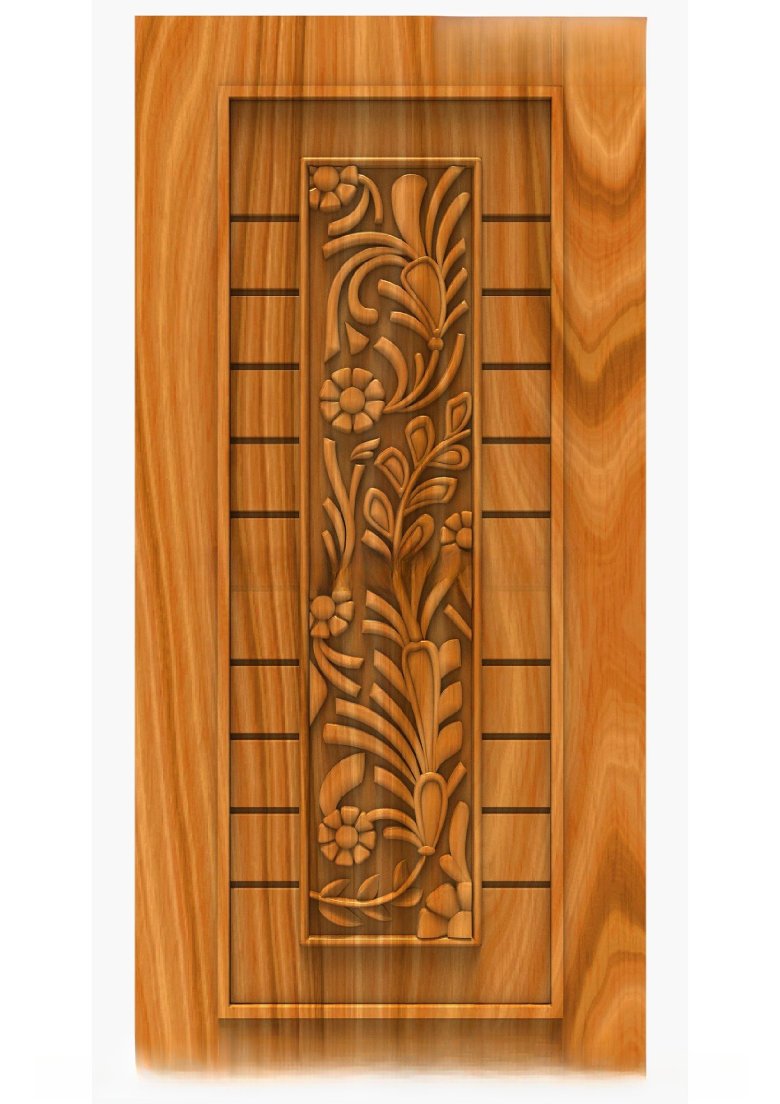 GSK DELITE DOORS - DL-38 Floral Elegance 3D Carved Wood Door Design